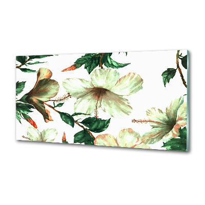 Panou perete bucătărie flori de hibiscus