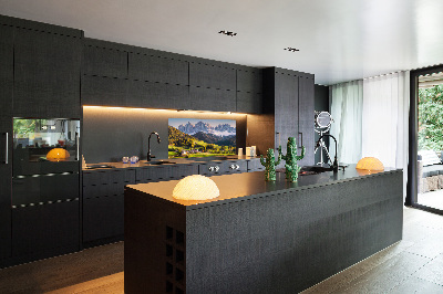 Panou sticlă decorativa bucătărie panorama munților