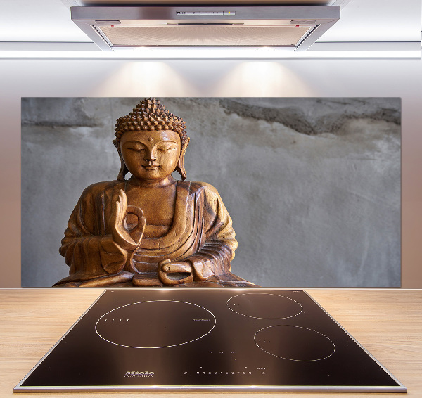 Panou perete bucătărie buddha din lemn