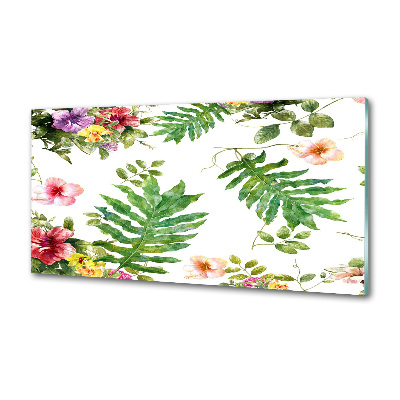 Sticlă printata bucătărie model floral