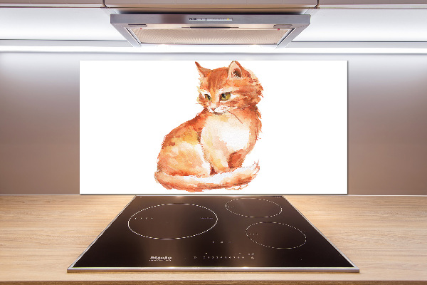 Panou sticlă decorativa bucătărie Red Cat