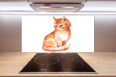 Panou sticlă decorativa bucătărie Red Cat