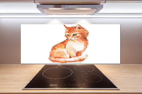 Panou sticlă decorativa bucătărie Red Cat