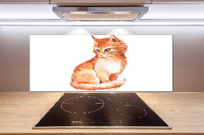 Panou sticlă decorativa bucătărie Red Cat