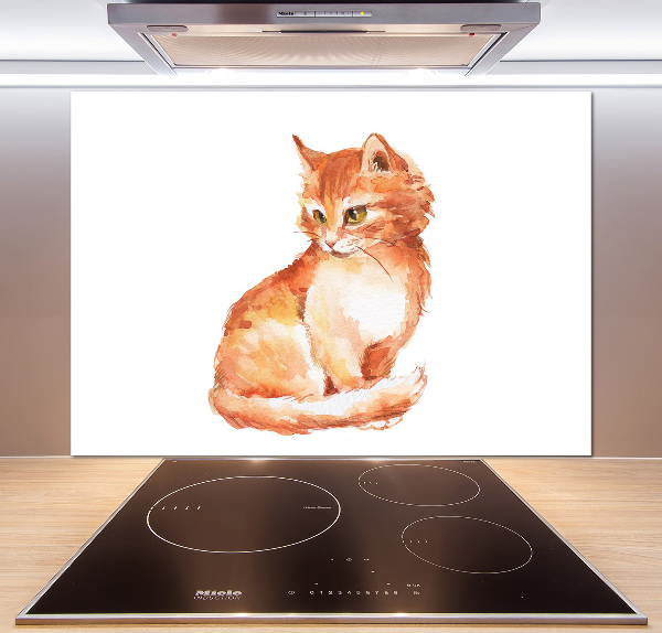Panou sticlă decorativa bucătărie Red Cat