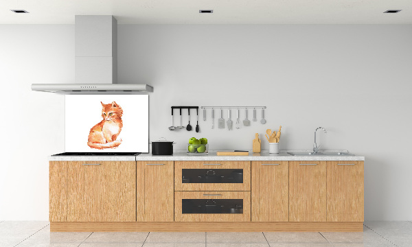 Panou sticlă decorativa bucătărie Red Cat