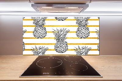 Panou sticlă decorativa bucătărie benzi de ananas