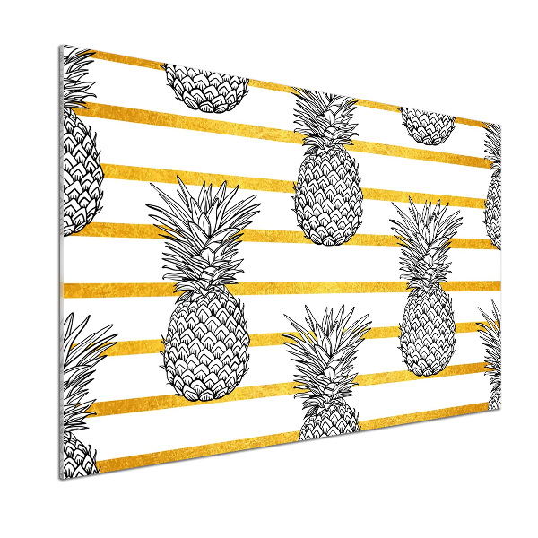 Panou sticlă decorativa bucătărie benzi de ananas