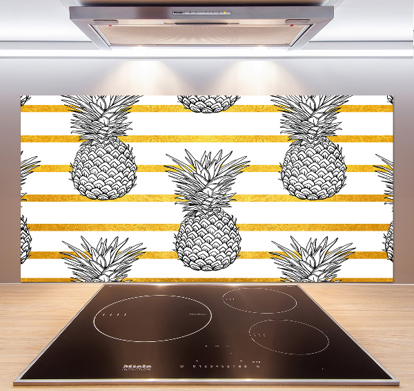 Panou sticlă decorativa bucătărie benzi de ananas