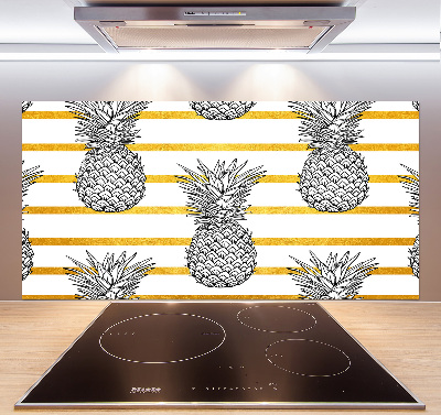 Panou sticlă decorativa bucătărie benzi de ananas