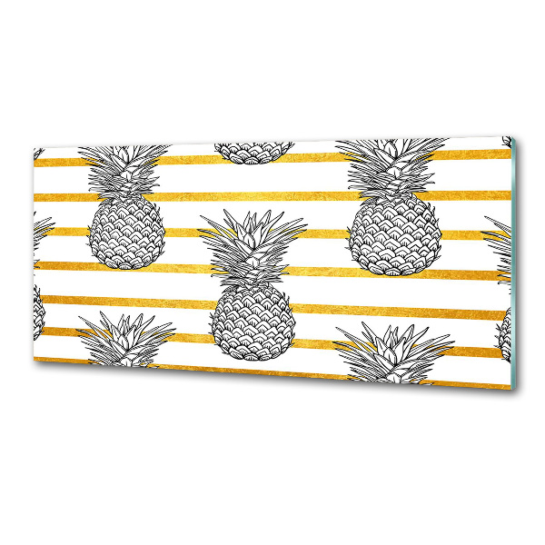 Panou sticlă decorativa bucătărie benzi de ananas