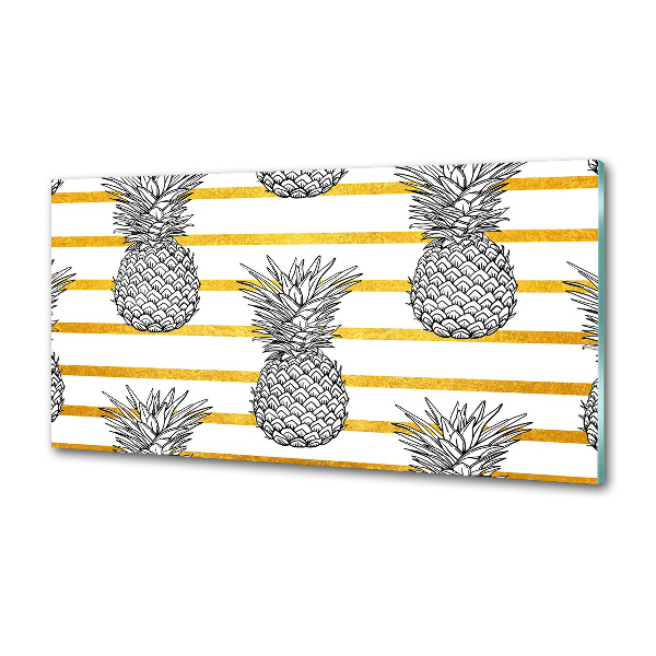 Panou sticlă decorativa bucătărie benzi de ananas