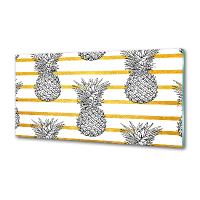 Panou sticlă decorativa bucătărie benzi de ananas