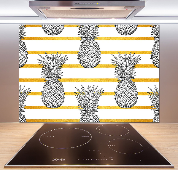 Panou sticlă decorativa bucătărie benzi de ananas