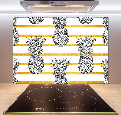 Panou sticlă decorativa bucătărie benzi de ananas