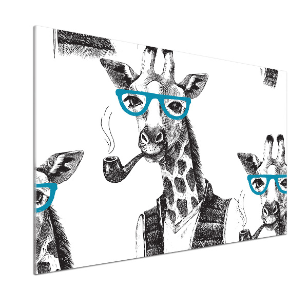 Panou sticlă decorativa bucătărie ochelari Giraffe