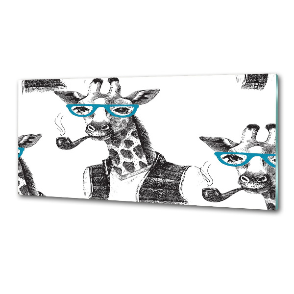 Panou sticlă decorativa bucătărie ochelari Giraffe