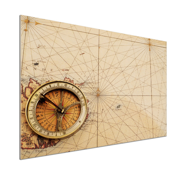 Panou de bucătărie Compass pe hartă