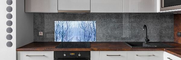 Panou sticla securizata bucatarie pădure în timpul iernii