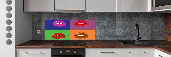 Panou sticla securizata bucatarie buzele colorate