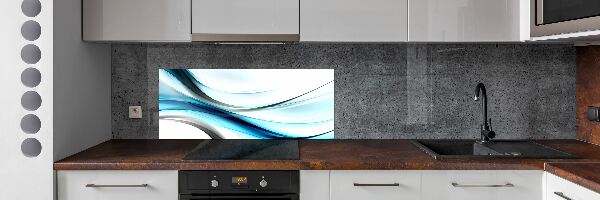 Panou sticlă bucătărie valuri abstracte