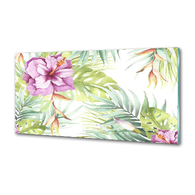 Sticlă pentru bucătărie flori Hawaii
