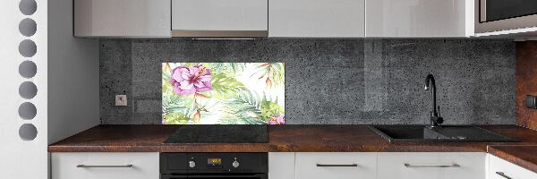 Sticlă pentru bucătărie flori Hawaii