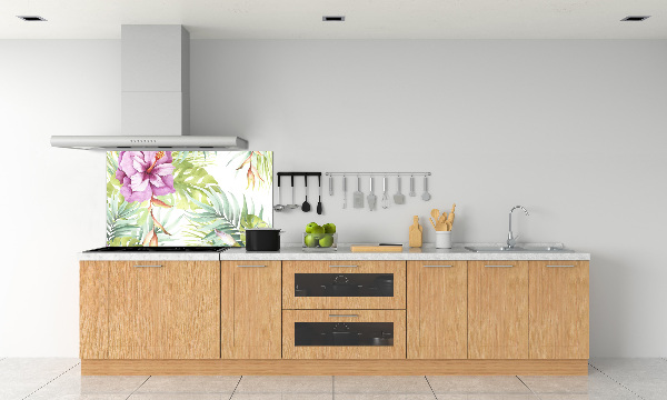 Sticlă pentru bucătărie flori Hawaii