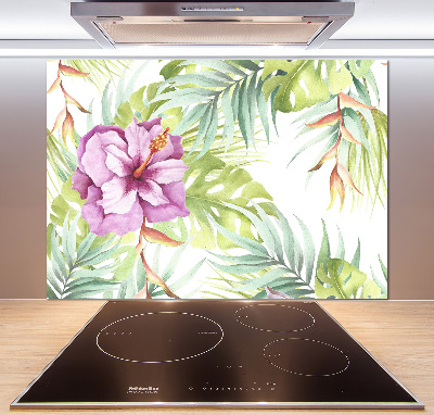 Sticlă pentru bucătărie flori Hawaii