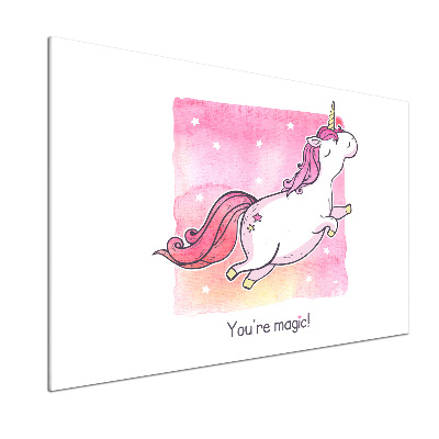 Panou sticla securizata bucatarie unicorn roz