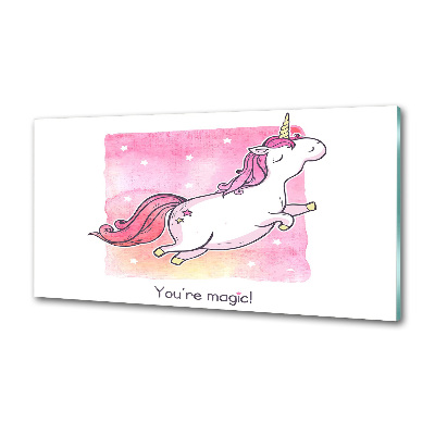 Panou sticla securizata bucatarie unicorn roz