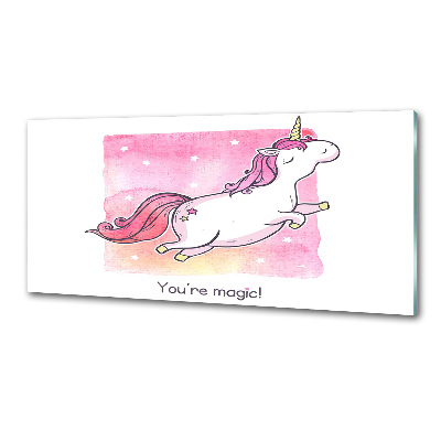 Panou sticla securizata bucatarie unicorn roz