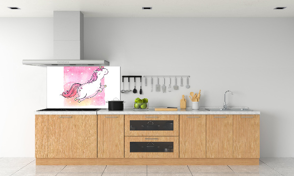 Panou sticla securizata bucatarie unicorn roz