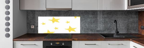 Panou sticlă bucătărie stele galbene
