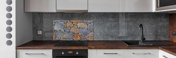 Panou sticlă decorativa bucătărie pietre
