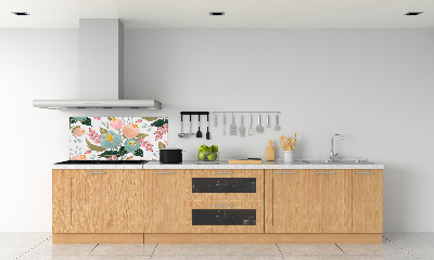 Panou sticla securizata bucatarie model floral