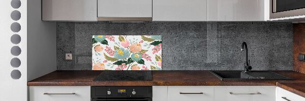 Panou sticla securizata bucatarie model floral