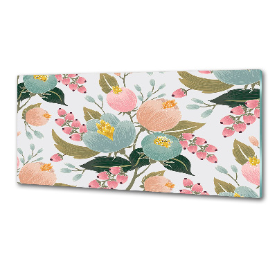 Panou sticla securizata bucatarie model floral