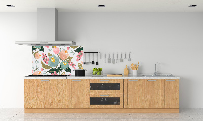 Panou sticla securizata bucatarie model floral