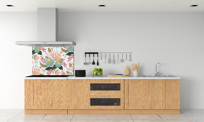 Panou sticla securizata bucatarie model floral