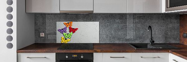 Sticlă pentru bucătărie fluturi colorat