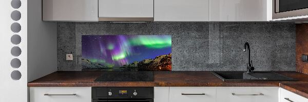 Panou perete bucătărie Aurora boreala