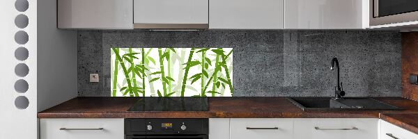 Panou sticlă decorativa bucătărie Bambus