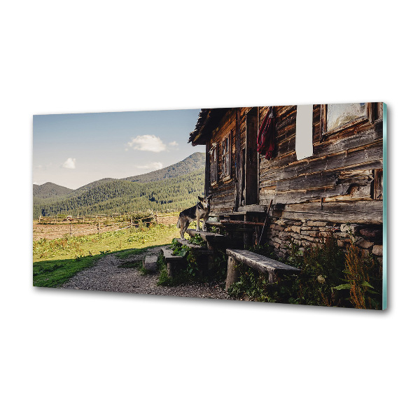 Sticlă bucătărie Casa de lemn de munte