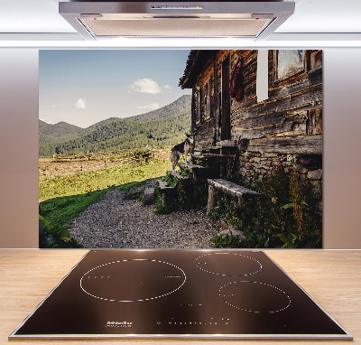 Sticlă bucătărie Casa de lemn de munte