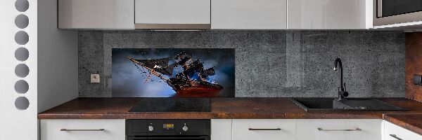 Sticlă pentru bucătărie corabie de pirati