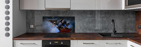 Sticlă pentru bucătărie corabie de pirati