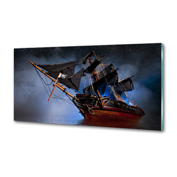 Sticlă pentru bucătărie corabie de pirati
