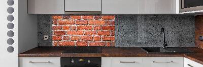 Panou sticlă decorativa bucătărie zid de cărămidă
