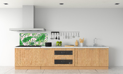 Sticlă bucătărie frunze tropicale